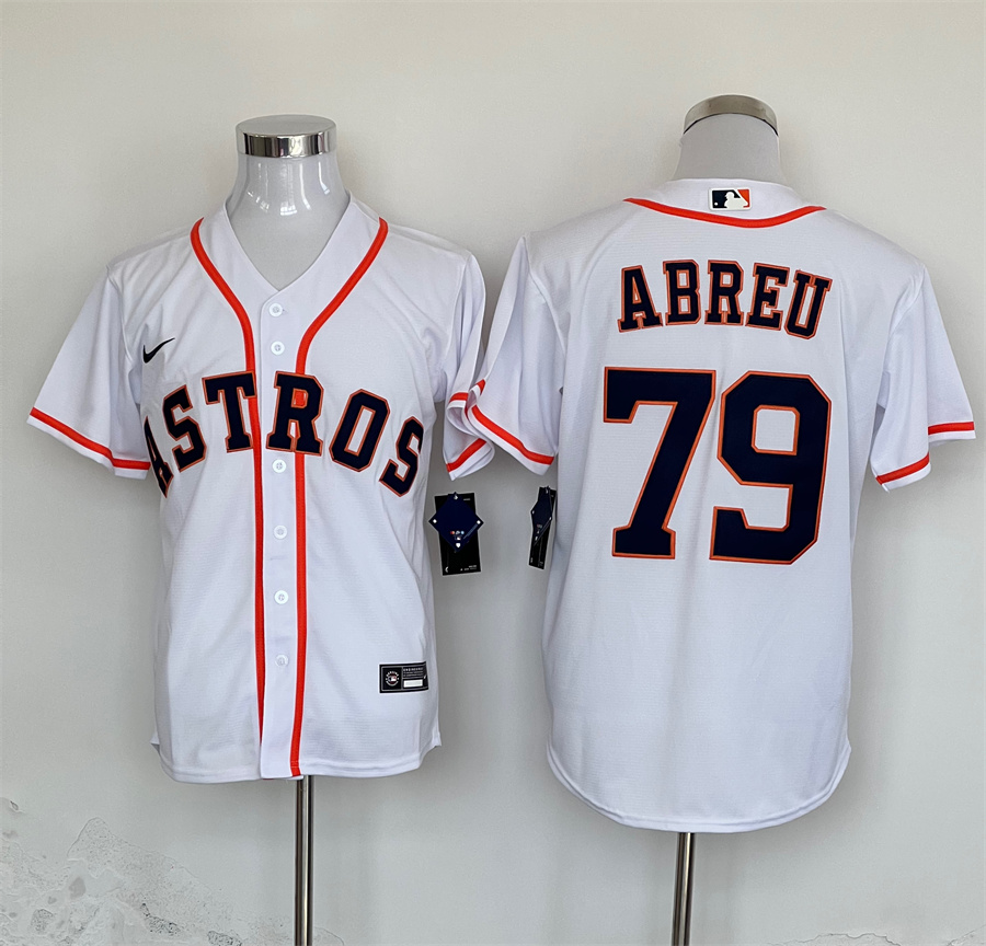 Men's Houston Astros Jose Abreu #79 White Home Jersey